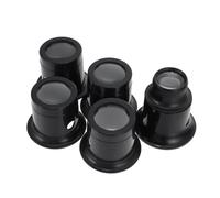 Gatuida Lot De 5 Loupes De Réparation De Montres Grossissement 3X 5X 10x 15x 20x en Plastique Et Verre pour Horlogers Examen Précis Bijoux Pièces Monnaies Voyage