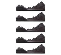 Gatuida Lot de 5 mini-décorations de montagne en résine époxy, mini-blocs en bois, base en bois pour décoration de bureau, de table ou d'entrée.