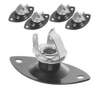 Gatuida Lot de 5 plaques jack ovales encastrées noires pour guitare électrique et basse, montage sur prise d'entrée, en métal, œil de chat, pour câblage de guitare