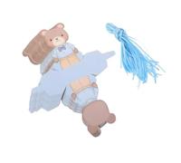 Gatuida Lot de 50 Mini Boîtes à Dragées Pliables en Papier Bleu Forme Ours, Coffret Présent Bébé pour Anniversaire 1 An et Shower, Boîte Friandises Décorative pour Fête Prénatale