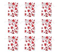Gatuida Lot de 50 Sachets Présents en Tissu Maille Rouge Forme Cœur avec Cordon de Serrage pour Bonbons et Petits Souvenirs, pour Emballage Saint-valentin Élégant et Pratique