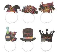 Gatuida Lot de 6 Bandeaux de fête du Nouvel an 2026, Couvre-Chefs du Nouvel an, Couronne diadème de Bonne année, Accessoires pour Cheveux Noirs, Accessoires Photo pour Le Festival du Printemps