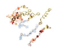 Gatuida Lot de 6 Bijoux Dreadlocks Perles de Pierre Naturelle, Versions Longues et Courtes, Décorations Légères et Résistantes pour Tresses Cheveux, Accessoires pour Coiffure