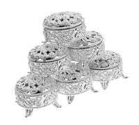 Gatuida Lot de 6 Boîtes à Bonbons de Mariage Rondes Argentées, Boîtes à Dragées en Plastique, Décorations Festives Polyvalentes pour Présents D'invités, Emballage Élégant pour Fête et Baby Shower