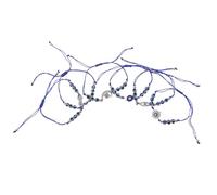 Gatuida Lot de 6 bracelets de perles contre le mauvais œil - Bracelets en corde réglables avec breloques en forme d'œil sphérique - Bijoux turcs porte- pour femmes, cadeaux et prières de fête