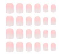 Gatuida Lot de 6 faux ongles courts carrés dégradés à coller - 24 pièces/lot - Extensions d'ongles artificiels rose French Manucure - Couverture complète - Manucure élégante pour mariée,
