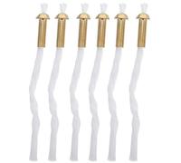 Gatuida Lot de 6 Mèches de Remplacement en Coton avec Support en Alliage pour Lampe à Huile, Compatible Beurre Fondu et Kérosène, Mèche Stable sans Fumée pour Rituels Sacrés et Décoration
