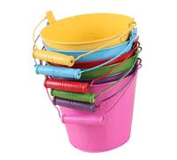 Gatuida Lot de 6 Mini Seaux à Sable pour Garçon et Filles, Seaux de Plage en Fer-Blanc 18,5 X 15 X 13 Cm, Jouets Légers et Colorés pour Jardin, Plage et Bac à Sable Couleur Aléatoire