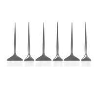 Gatuida Lot de 6 Peignes à Teinture Capillaire Argentés, Applicateurs de Coloration Poils Doux, Tailles 5 Cm et 7 Cm, Outils Professionnels pour Salon et Usage Domestique, Pinceaux
