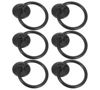 Gatuida Lot de 6 Poignées de Tiroir Vintage en Métal Noir Anneaux Rétro pour Meubles Boutons de Commode Décoratifs Poignées à Bascule Compatibles Armoires et Tiroirs Accessoires de