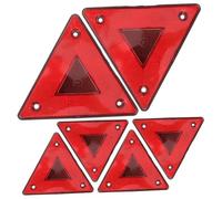 Gatuida Lot De 6 Réflecteurs Triangulaires Pour Véhicule Lent, Panneau De Sécurité Plastique Noir, Triangle Présignalisation Voiture, Résistant Aux Intempéries, Usage Routier Professionnel