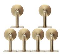 Gatuida Lot de 6 Supports de Main Courante Muraux en Acier Inoxydable Finition Dorée Titanium Fixation Plate 60X60 MM pour Rampes D’Escalier Intérieures Installation Sécurisée et