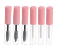Gatuida Lot De 6 Tubes Tubes Et Baguettes De Mascara Vides Mini Applicateur De Cils Rechargeables Vides Rose Pour Animaux De