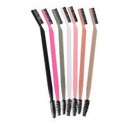 Gatuida Lot de 7 Pinceaux de Maquillage Double Embout pour Yeux Brosse à Sourcils Noire et Peigne à Cils Blanc Spirale Outil Compact Multi-Couleurs pour Retouche Quotidienne et Voyage