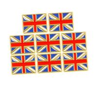 Gatuida Lot de 8 Broches Drapeau Britannique en Métal, Épingle Rectangulaire Union Jack, Souvenir de Voyage Patriotique pour Vêtements et Paquet, Accessoire Femme Polyvalent et Léger