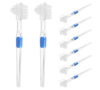 Gatuida Lot de 8 brosses à dents double face en plastique rigide pour le nettoyage en profondeur des prothèses dentaires - Idéales pour une hygiène bucco-dentaire quotidienne, en voyage ou à