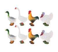 Gatuida Lot de 8 Figurines d'animaux de la Ferme en Plastique - Mini Figurines de Poule, Canard et oie pour Diorama éducatif, Maison de poupée, Jardin féérique et Aquarium.