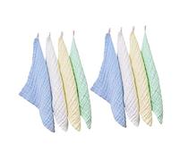 Gatuida Lot de 8 Serviettes Carrées Bébé Douces pour Peau Sensible, Coton 28x28 Cm, Multi-couleurs, Lingettes Absorbantes pour Toilette et Bain Bébé, Pratiques et Lavables