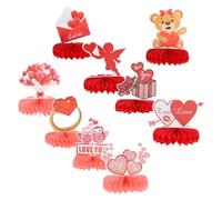 Gatuida Lot de 9 Boules en Papier Nid D’Abeille Décoratives pour Fête Saint-Valentin Décoration de Table 3D en Papier Accessoires Décoratifs Suspendus pour Maison et Bureau