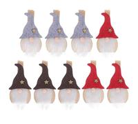 Gatuida Lot de 9 Pinces Décoratives en Bois Père Noël Clips de Noël Vintage pour Décoration Sapin Accessoires Fête Multifonctions Taille Standard Style Aléatoire pour Photos et Mémos