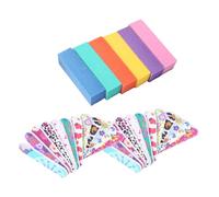 Gatuida Lot de Tampons à Ongles Double Face Imprimés Tampons Émeri Colorés pour Manucure Professionnelle Tampon Ongles pour Ponçage et Retrait de Vernis Couleur Couleur Aléatoire