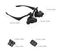 Gatuida Loupe à LED Tête avec Lentilles Détachables Bandeau Ergonomique Léger pour Réparation de Bijoux et Horlogerie Vision Claire sans Distorsion