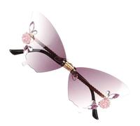 Gatuida Lunettes de Soleil sans Monture pour Femmes Style Festif et Bling Protection Uv Élégante pour Soirées et Festivals