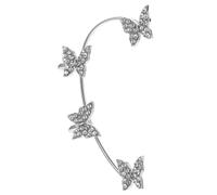 Gatuida Manchette D’oreille sans Piercing en Métal Argenté Zircons pour Femme Usage Quotidien Élégance Raffinée Oreille Droite