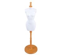 Gatuida Mannequin de Poupée Féminin Blanc Doré avec Socle Stable, Présentoir Miniature pour Vêtements de Poupée, Buste de Couture à Demi-Échelle pour DIY et Exposition de Mode
