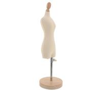 Gatuida Mannequin Miniature de Couture Femme 1/4 Ajustable Jambes, Mini Buste pour Patrons et Épinglage, Base Bois Naturel, pour Atelier, Enseignement et Création de Vêtements