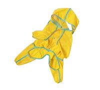 Gatuida Manteau Imperméable Chien Petit avec Capuche Respirante PU Jaune Vêtement Chien Étanche et Doublure Poncho Pluie pour Chiots Moyen et Petit Protection la Pluie et Vent