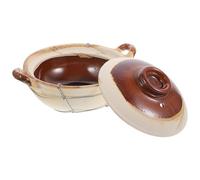 Gatuida Marmite Cocotte en Argile Brute 0,5L Poignée Simple Surface Lisse Antiadhésive pour Cuisson du Riz à Usage Individuel sur Plaque de Cuisson Maison Style Aléatoire