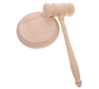 Gatuida Marteau de Juge Bois Naturel avec Socle Marteau Enchères Multifonction pour Avocat Tribunal et Enchères Pratique et Portable