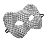 Gatuida Masque Léopard Demi-visage Strass Argenté Cosplay Animal Réaliste pour Mascarade et Fête Accessoire Scène Unique et Facile à Porter