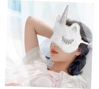 Gatuida Masque Sommeil Licorne Peluche Blanc Cache Yeux Occultant Confortable pour Filles Couvre Yeux Doux Lumière pour Sommeil Réparateur