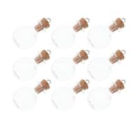 Gatuida Mini Bouteilles en Verre Transparentes Lot de 10 Bouchons en Liège pour Porte-Clés et Accessoires de Téléphone