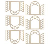 Gatuida Mini Fenêtres en Bois à Peindre DIY 6pcs, Décoration Vintage pour Meubles de Maison de Poupée, Bois Finement Poli, Facile pour Débutants, pour Peinture Artisanale