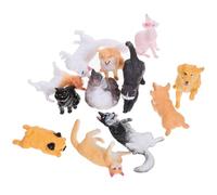 Gatuida Mini Figurines Animaux Réalistes en Plastique, Set de 12 Pièces Miniatures Chiot et Chat, Jouets Décoratifs pour Maison, Collection Animaux Jungle et Maison de Poupée, Figurines