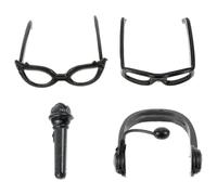 Gatuida Mini Lunettes Plastique pour Poupée Accessoires DIY Légers et Pratiques Décorations Miniatures pour Cadeaux Créatifs Coffret Noir Rock pour Anniversaires et Noël