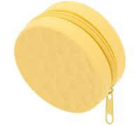 Gatuida Mini Porte-Monnaie Rond en Silicone Imperméable, Petit Portefeuille Multifonction, pour Femmes, Rangement Pièces Et Écouteurs, Pochette Compacte Jaune Art, Format Mini