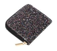 Gatuida Mini Portefeuille à Paillettes Argenté Fermeture Éclair Résistant Et Pratique pour Femme Et Fille pour École Travail