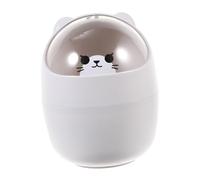 Gatuida Mini Poubelle de Bureau avec Couvercle Secouable Petit Collecteur de Déchets Kawaii pour Bureau Chambre et Cuisine Poubelle Multifonctionnelle Gris