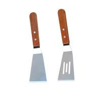 Gatuida Mini Spatule Acier Inoxydable avec Manche Spatule Creuse pour Bbq et Pâtisserie Ustensile de Cuisine Pratique pour Sauter Viande et Omelettes