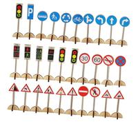 Gatuida Modèles de Panneaux de Signalisation Routière Bois Éducatif pour Garçon Fille Apprentissage Ludique Circulation et Sécurité Routière
