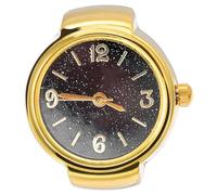 Gatuida Montre Bague Rétro en Alliage Noir Quartz, Montre Digitale Miniature Pratique et Élégante pour Femme, Style Mode et Taille Compacte pour Fêtes