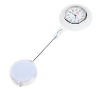 Gatuida Montre De Poche à Clip pour Infirmière Blanc, Montre De Poche à Enrouleur De Badge en Matériau Solide, Fonction Suspendue, pour Personnel Médical Et Étudiants, Design Léger Et Pratique