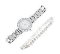 Gatuida Montre Femme Inoxydable Argentée avec Bracelet Bangle Diamanté Élégant et Ensemble Montre et Bracelet Chic pour Femme Active