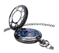 Gatuida Montre Gousset Mécanique Rétro pour Hommes Cadran Ouvert Chiffres Romains Montre Squelette avec Chaîne Vintage