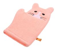 Gatuida Moufles de Exfoliants pour Bébé 2 Pièces Moufles de Bain en Éponge Douce Rose Motif Chat pour Garçon et Filles pour Bain Quotidien et Peau Sensible