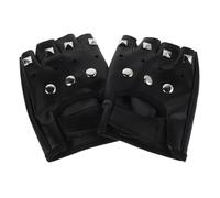 Gatuida Moufles Moto Demi-Doigts en Cuir PU Unisexes Punk avec Rivets Métalliques Anticorrosion, Mitaines Steampunk pour Cyclisme, Équitation, Danse et Sports D’extérieur